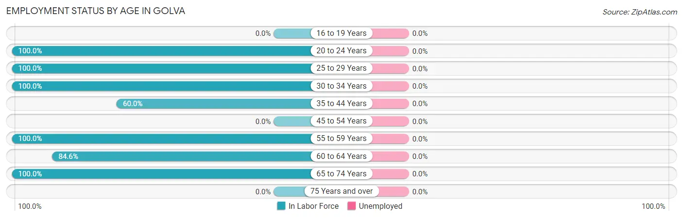 Employment Status by Age in Golva