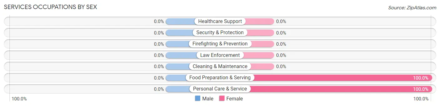 Services Occupations by Sex in Leeds