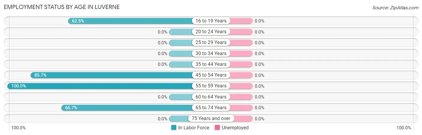 Employment Status by Age in Luverne