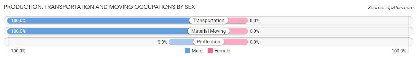 Production, Transportation and Moving Occupations by Sex in Minnewaukan