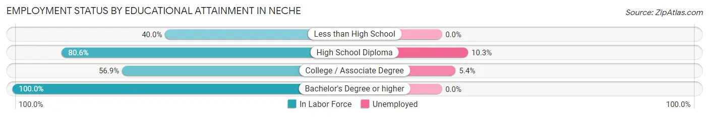 Employment Status by Educational Attainment in Neche