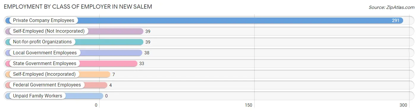 Employment by Class of Employer in New Salem