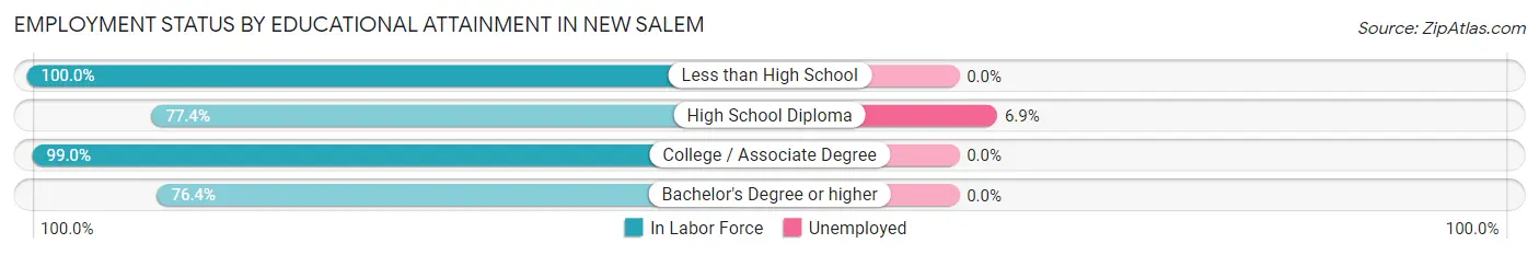 Employment Status by Educational Attainment in New Salem