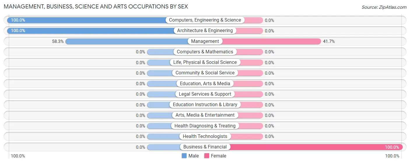 Management, Business, Science and Arts Occupations by Sex in Noonan