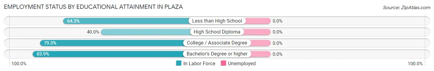 Employment Status by Educational Attainment in Plaza
