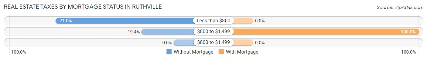 Real Estate Taxes by Mortgage Status in Ruthville