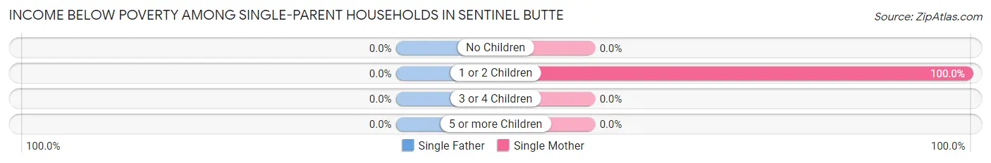 Income Below Poverty Among Single-Parent Households in Sentinel Butte