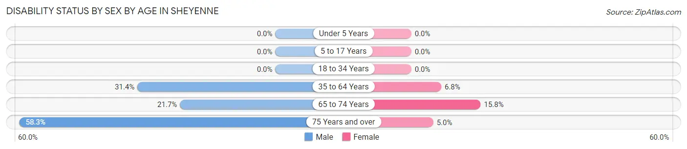 Disability Status by Sex by Age in Sheyenne