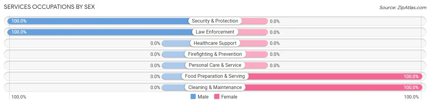 Services Occupations by Sex in Sheyenne