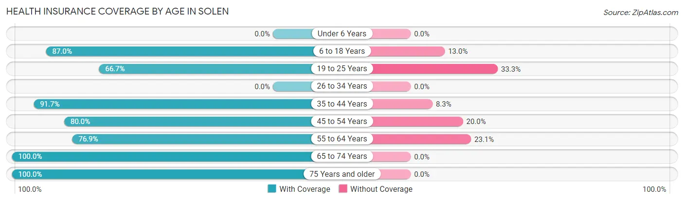 Health Insurance Coverage by Age in Solen