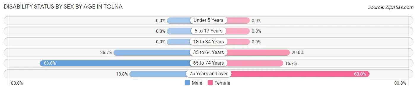 Disability Status by Sex by Age in Tolna