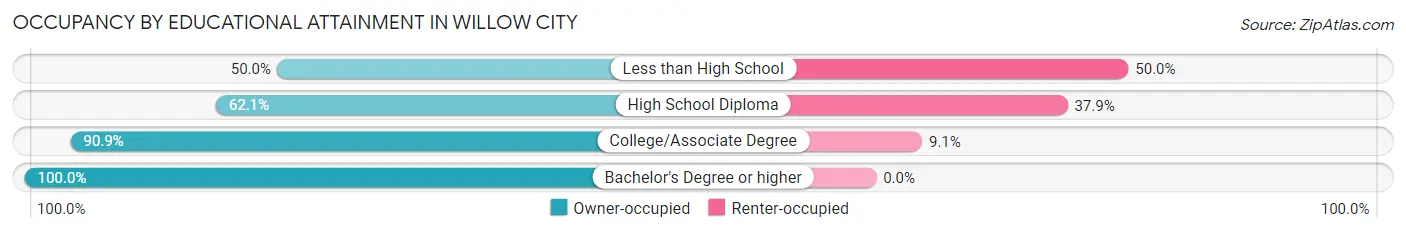 Occupancy by Educational Attainment in Willow City