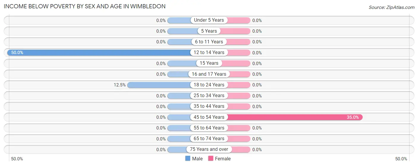 Income Below Poverty by Sex and Age in Wimbledon