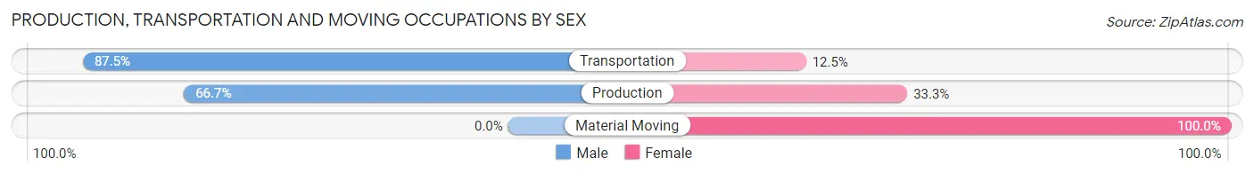 Production, Transportation and Moving Occupations by Sex in Wimbledon