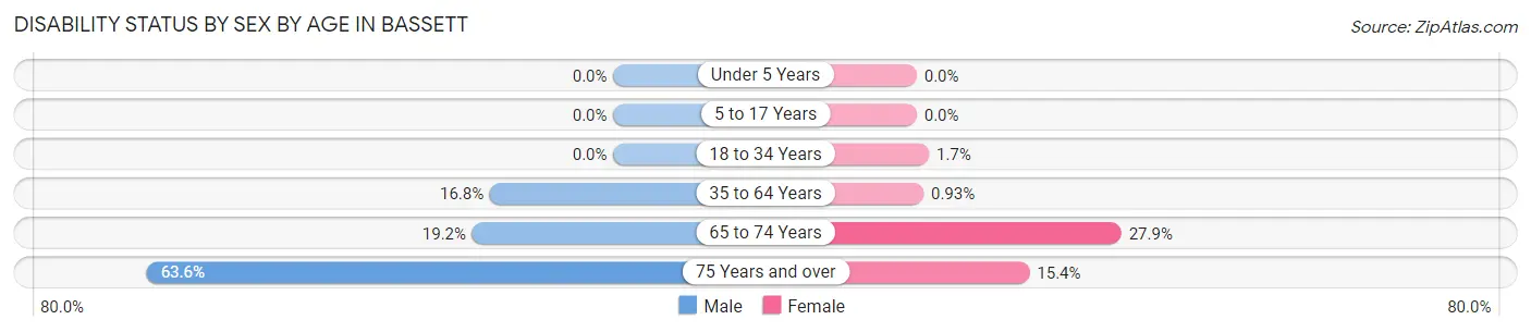 Disability Status by Sex by Age in Bassett
