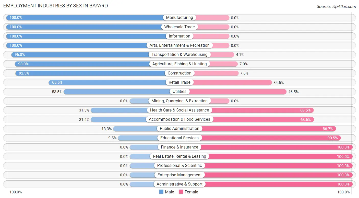 Employment Industries by Sex in Bayard