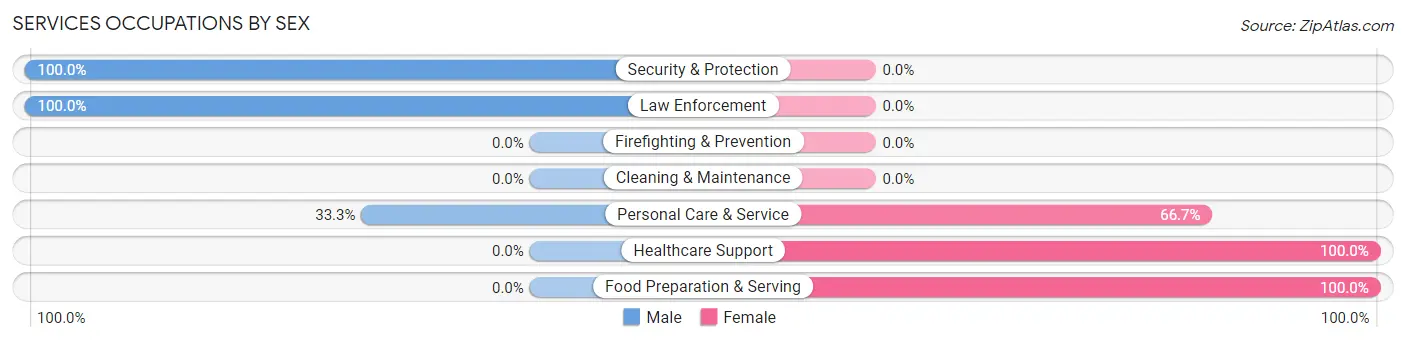 Services Occupations by Sex in Beaver City