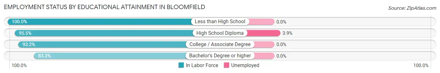 Employment Status by Educational Attainment in Bloomfield