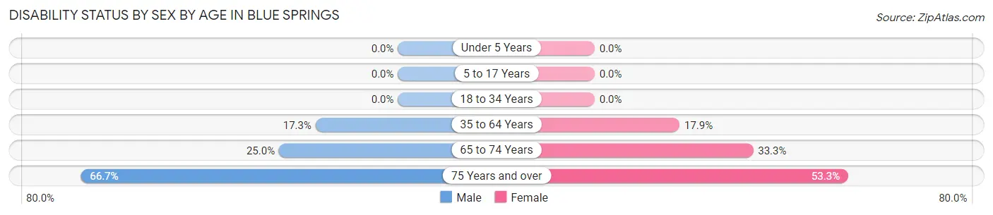 Disability Status by Sex by Age in Blue Springs