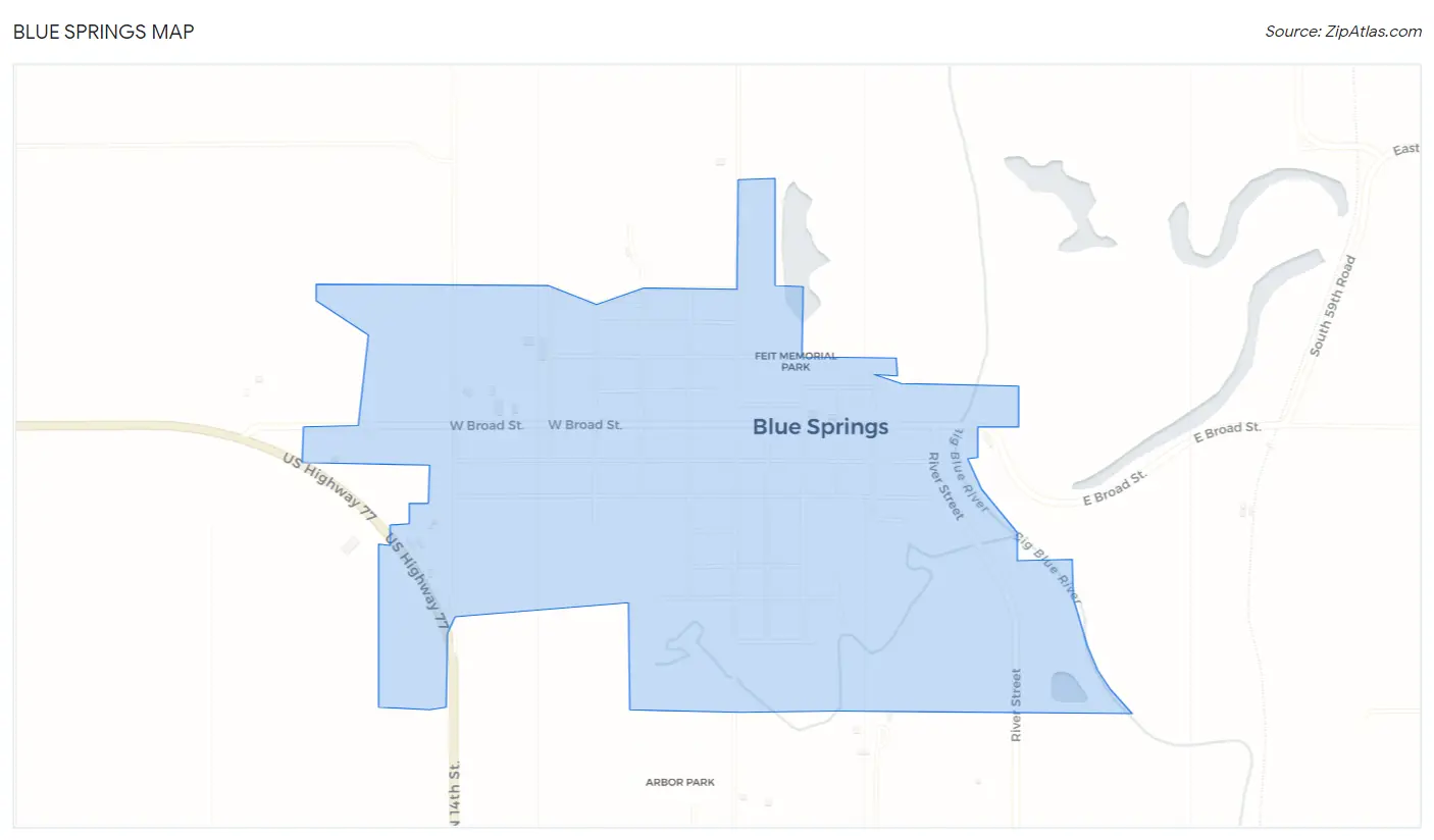 Blue Springs Map