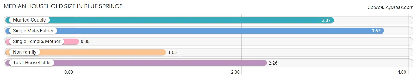 Median Household Size in Blue Springs