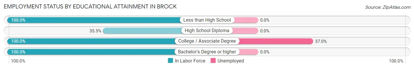 Employment Status by Educational Attainment in Brock