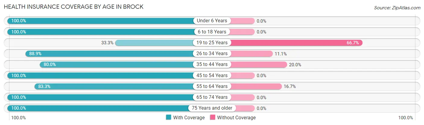 Health Insurance Coverage by Age in Brock