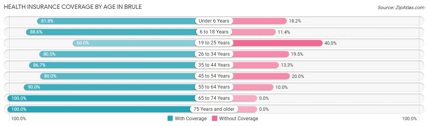 Health Insurance Coverage by Age in Brule