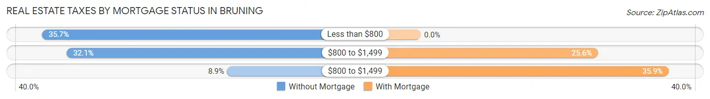 Real Estate Taxes by Mortgage Status in Bruning