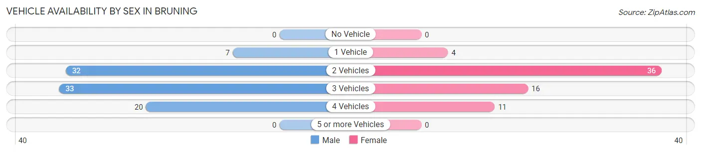 Vehicle Availability by Sex in Bruning