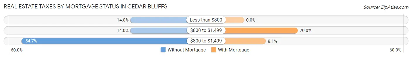 Real Estate Taxes by Mortgage Status in Cedar Bluffs