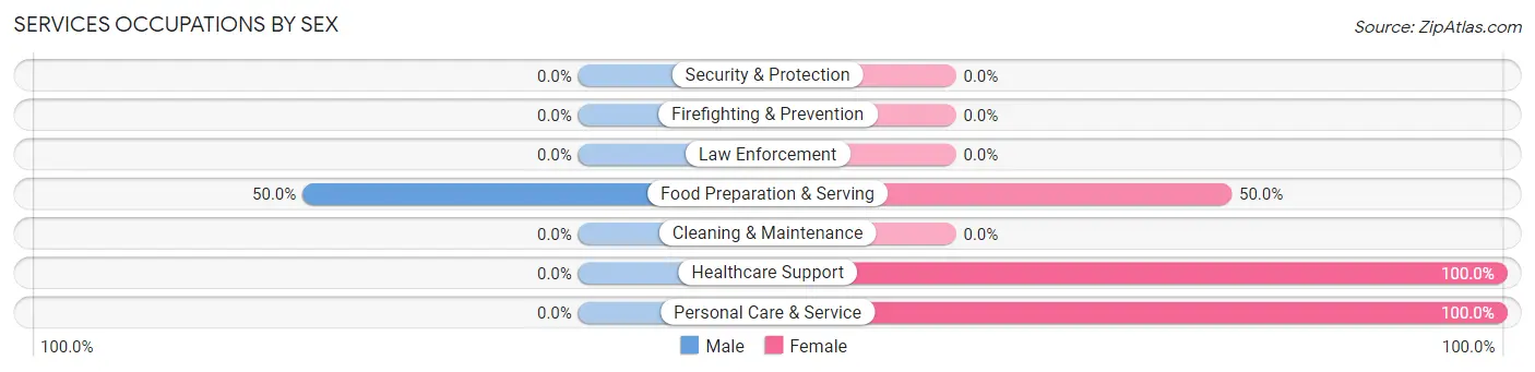 Services Occupations by Sex in Chambers