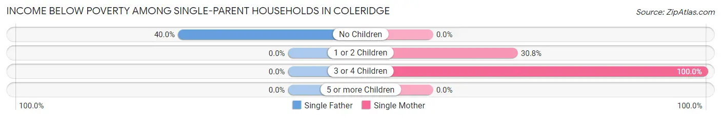 Income Below Poverty Among Single-Parent Households in Coleridge