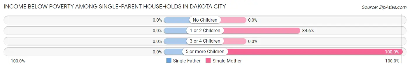 Income Below Poverty Among Single-Parent Households in Dakota City