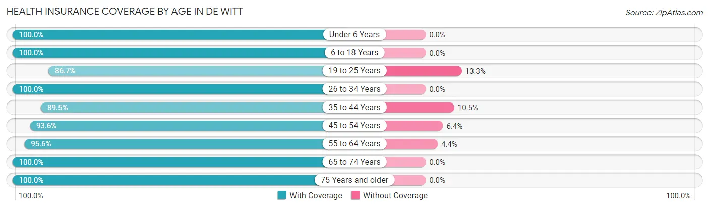 Health Insurance Coverage by Age in De Witt
