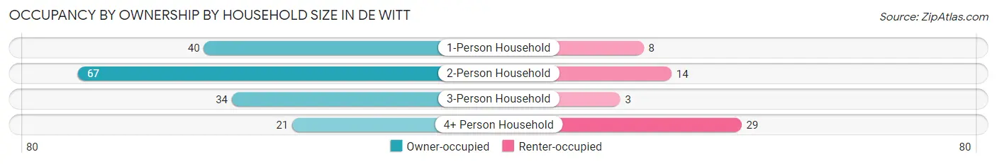Occupancy by Ownership by Household Size in De Witt