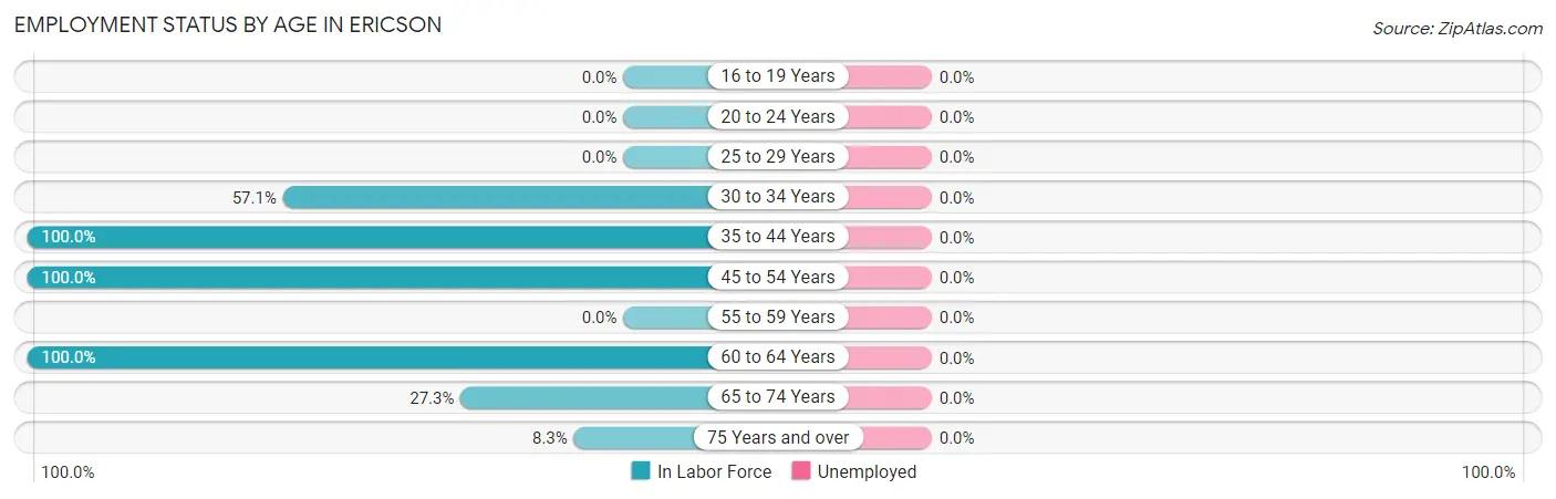 Employment Status by Age in Ericson