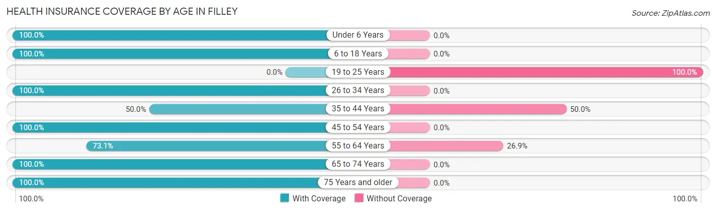 Health Insurance Coverage by Age in Filley