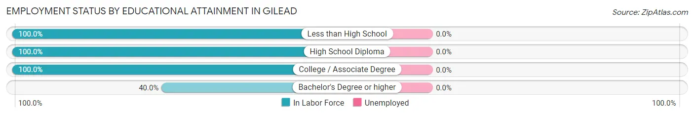 Employment Status by Educational Attainment in Gilead