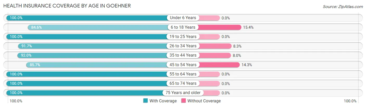 Health Insurance Coverage by Age in Goehner