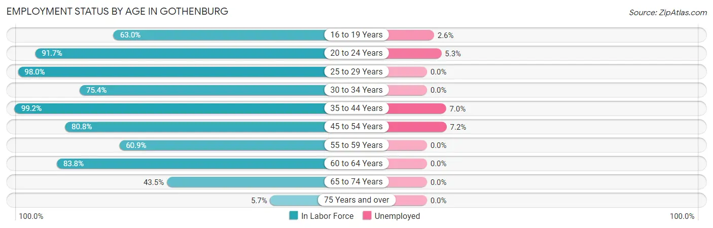 Employment Status by Age in Gothenburg