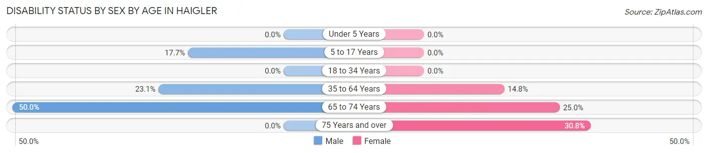 Disability Status by Sex by Age in Haigler