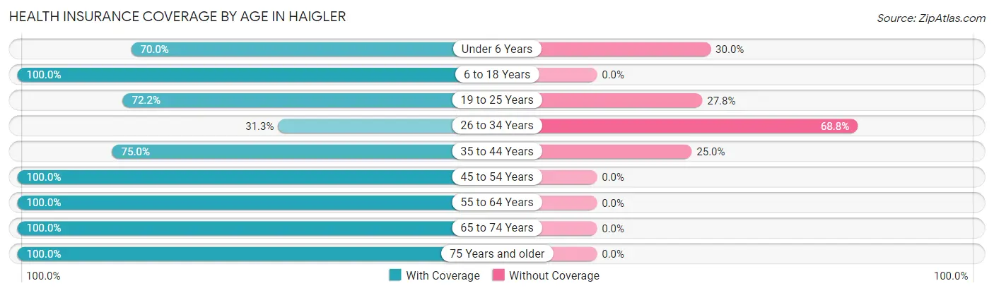 Health Insurance Coverage by Age in Haigler