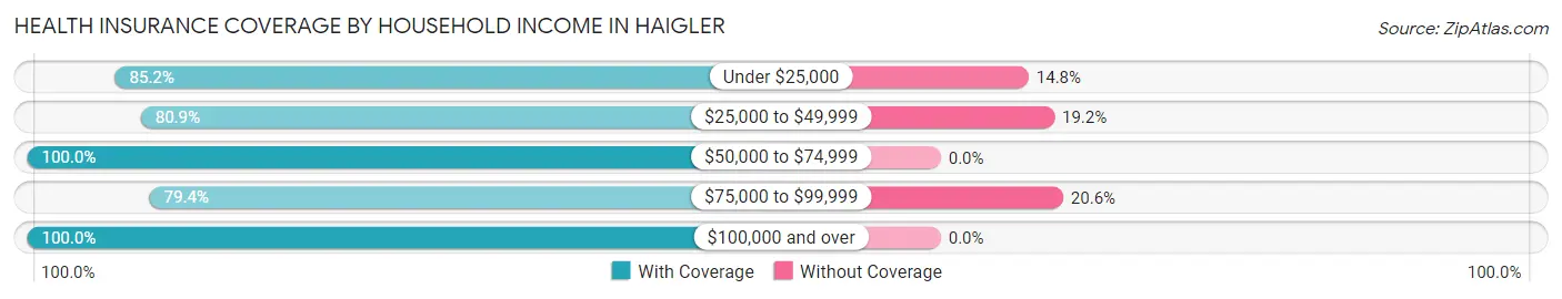 Health Insurance Coverage by Household Income in Haigler