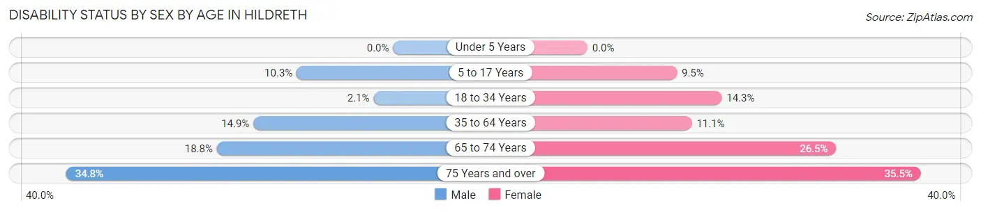 Disability Status by Sex by Age in Hildreth