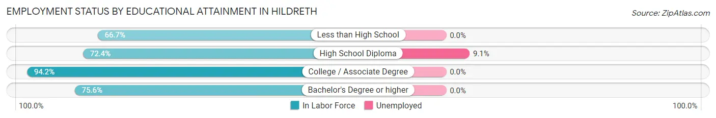 Employment Status by Educational Attainment in Hildreth
