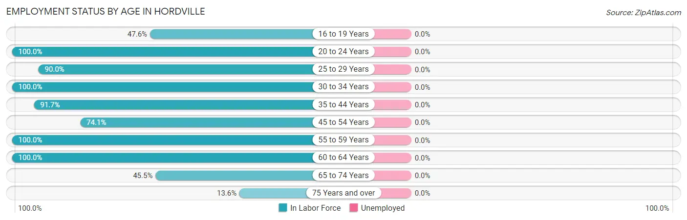 Employment Status by Age in Hordville