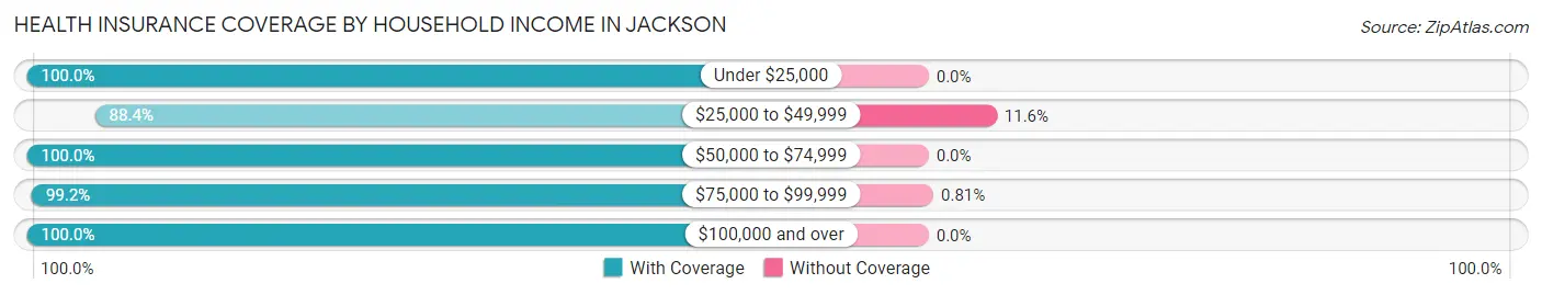 Health Insurance Coverage by Household Income in Jackson