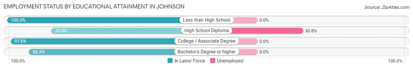 Employment Status by Educational Attainment in Johnson