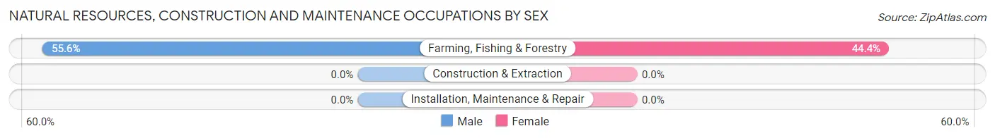 Natural Resources, Construction and Maintenance Occupations by Sex in Liberty